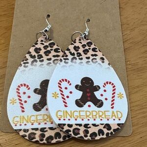 Gingerbread Leopard Teardrop Earrings